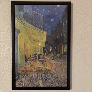 Cafe Terrace At Night By Vincent Van Gogh Framed 11x17 Poster Art Print